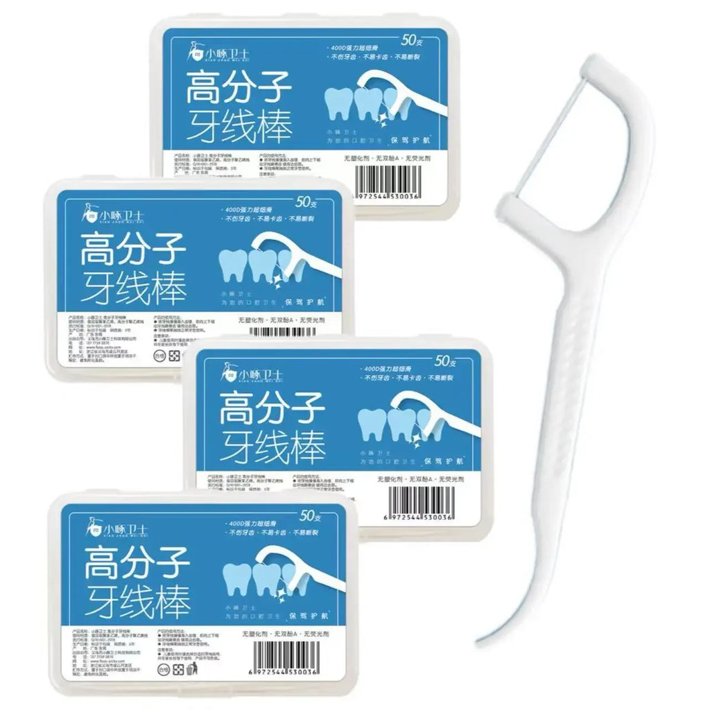 50-1000pcs Portable Dental Floss Toothpicks Teeth Stick Tooth Cleaning Interdental Brush Portable Dental Flosser For Home Travel