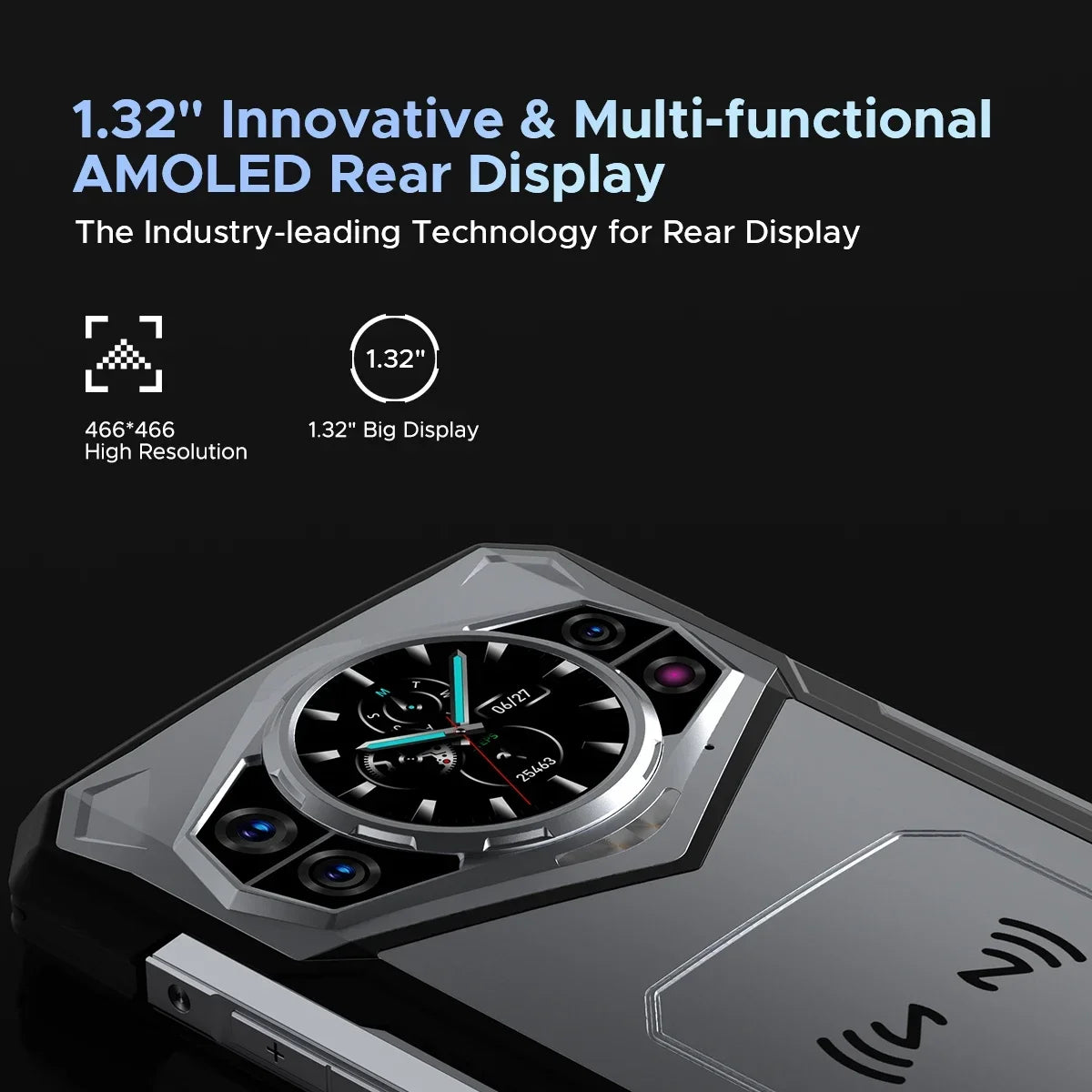 DOOGEE S200 5G Rugged Smartphone 32GB(12+20) 256GB 6.72" 120Hz 1.32'' AMOLED Rear Display 100MP 10100mAh Android 14 Cellphone