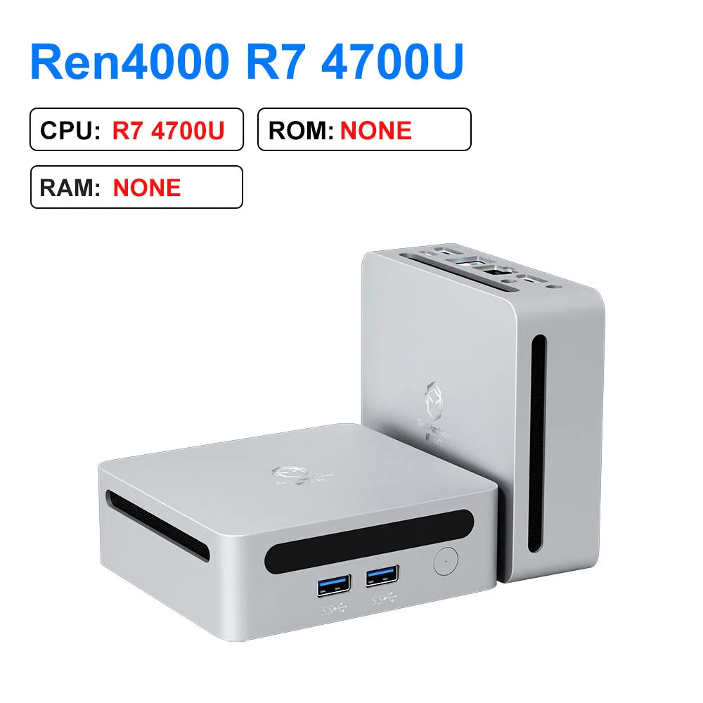 2025 GenMachine New Mini PC Ren4000 4700U AMD Ryzen7 4700U CPU  2.0GHz Up to 4.1GHz Windows 10/11 DDR4 64GB WiFi6 NUC gaming pc