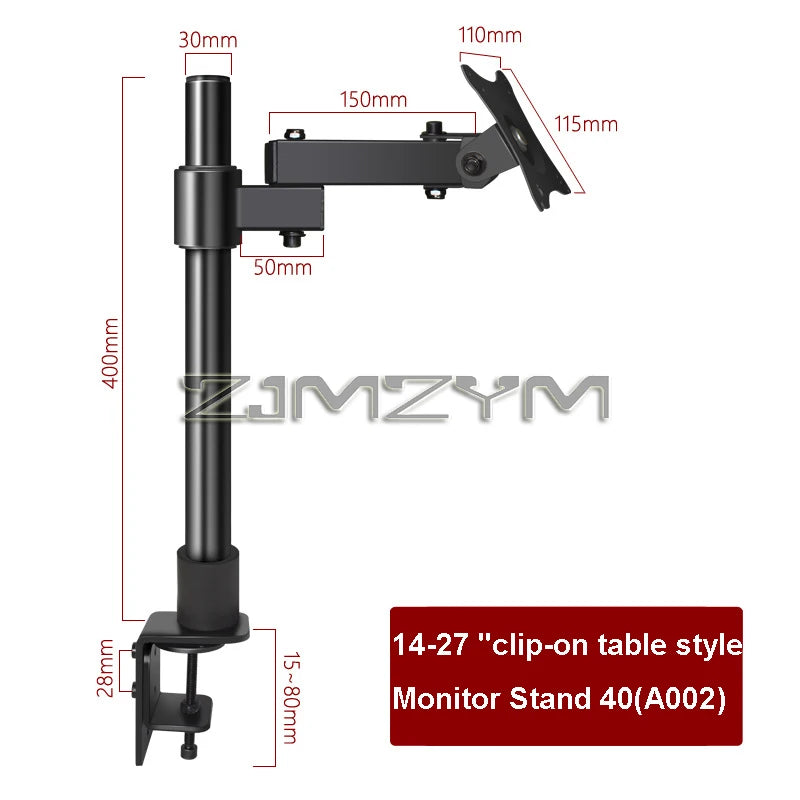 Single Monitor Bracket 14 To 27 Inches Screen Computer Desk Mount Stand Adjustable Monitor Arm Screen Holder