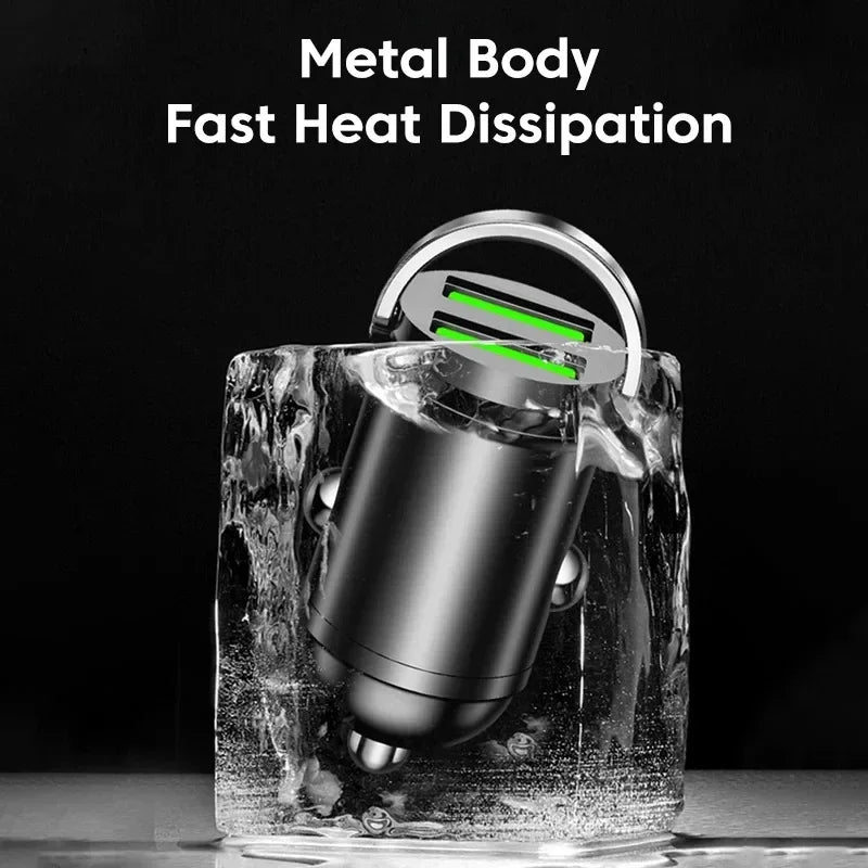 200W Car Mobile Phones Fast Charger Dual USB Quick Charger 3.0 USB Type C 12-24V Lighter Fast Charging Car Power Charger Adapter