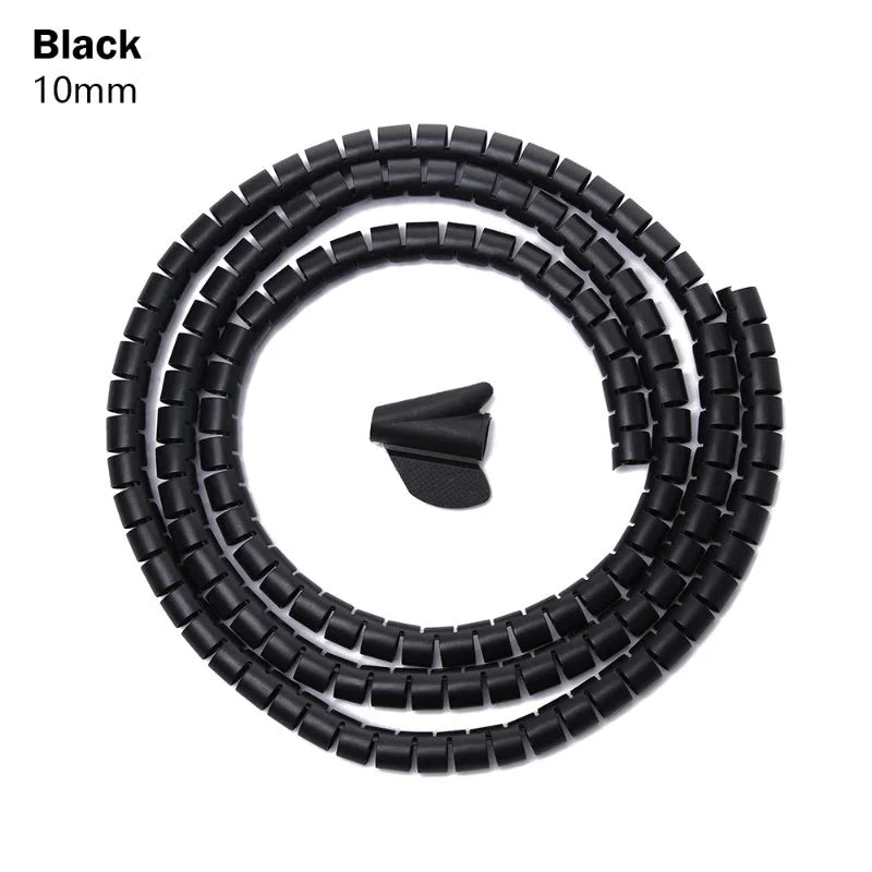 1.5/2m 10/16 mm Flexible Spiral Cable Organizer Storage Pipe Cord Protector Management Cable Winder Desk Tidy Cable Accessories
