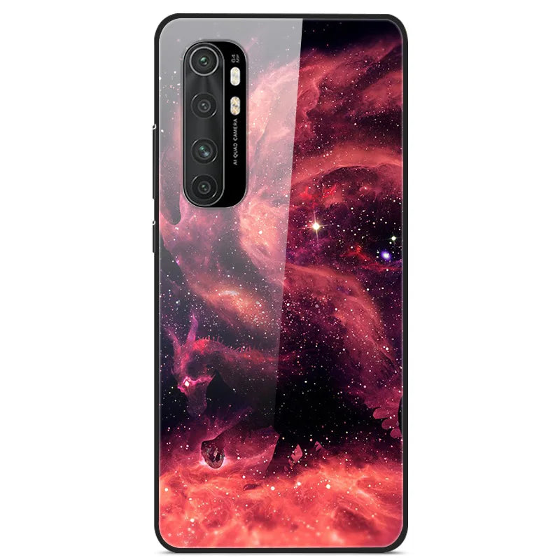 For Xiaomi Mi Note 10 Lite RU 6 GB 128 GB Case Tempered Glass Hard Back Cover For Xiaomi Mi Note 10 Lite Case Note10 Lite Fundas