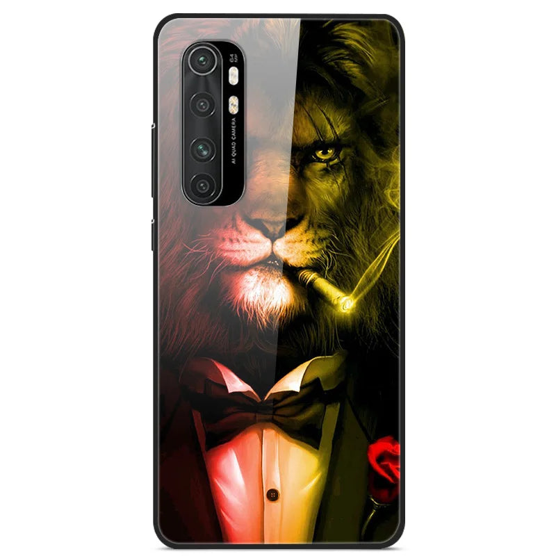 For Xiaomi Mi Note 10 Lite RU 6 GB 128 GB Case Tempered Glass Hard Back Cover For Xiaomi Mi Note 10 Lite Case Note10 Lite Fundas