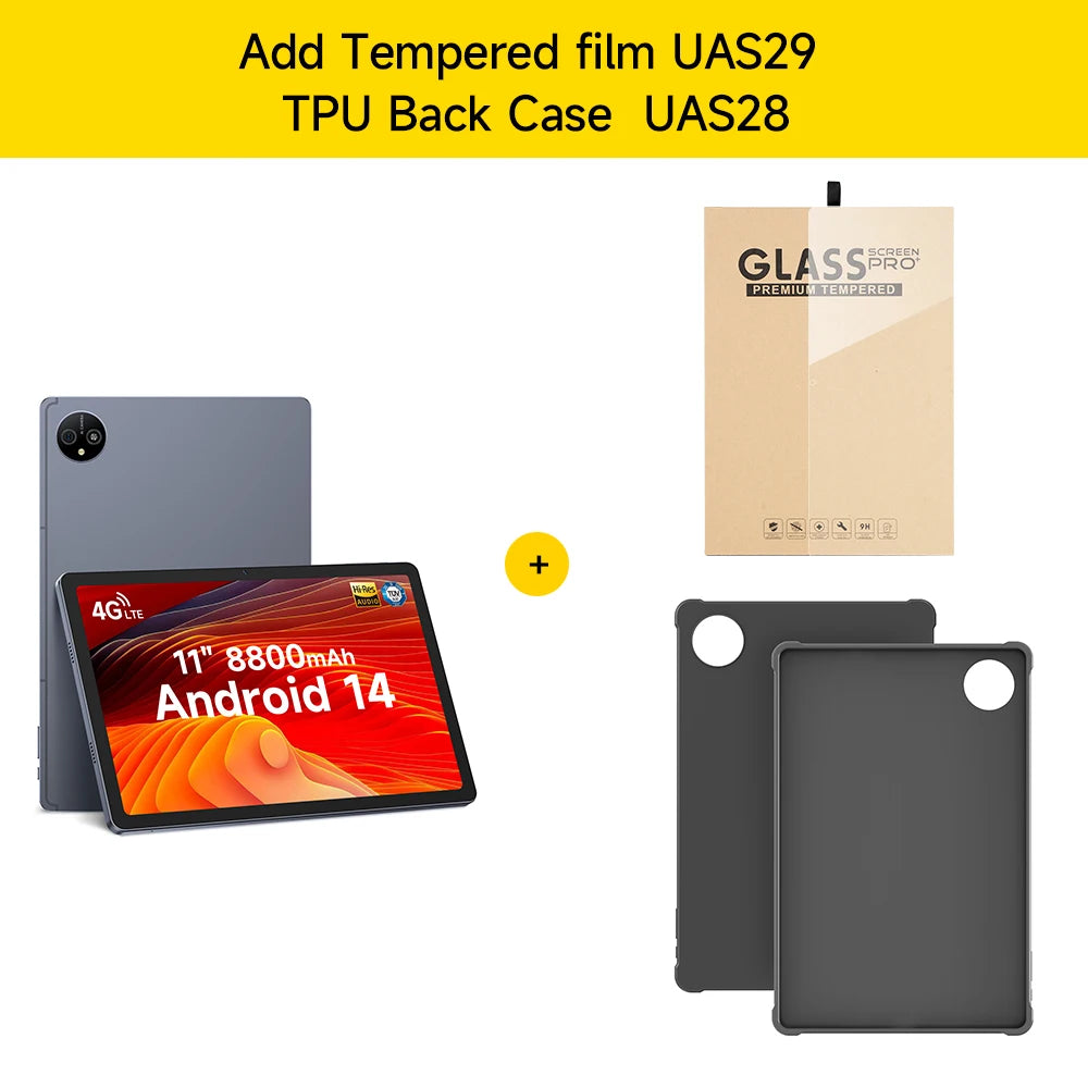 Ulefone Tab A11 Pro Tablet  16GB RAM (8+8) 128GB/256GB ROM 11‘’ MTK Helio G99 Android 14 8800mAh 4G Tablet