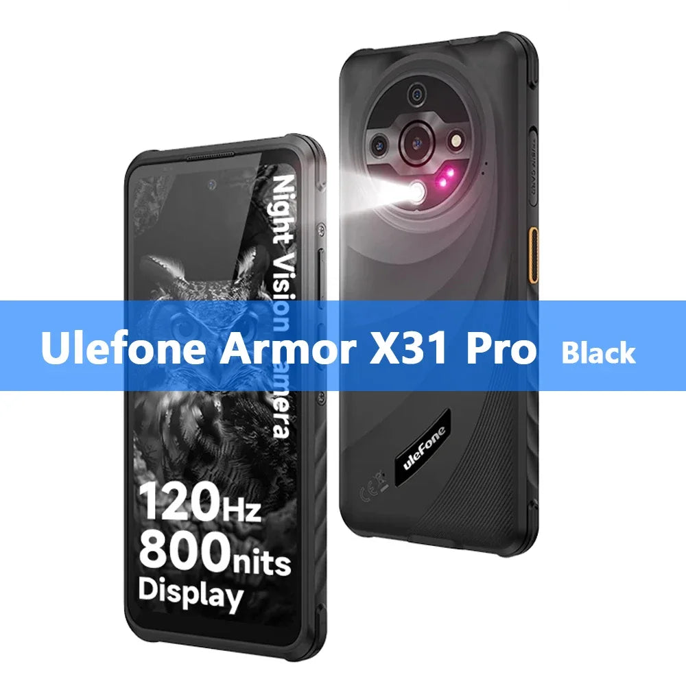 Ulefone Armor X31 Pro 5G Rugged Smartphone 6.56" 120Hz Display Up to 16GB RAM 256GB ROM 64MP Camera Cell Phone NFC Android 14