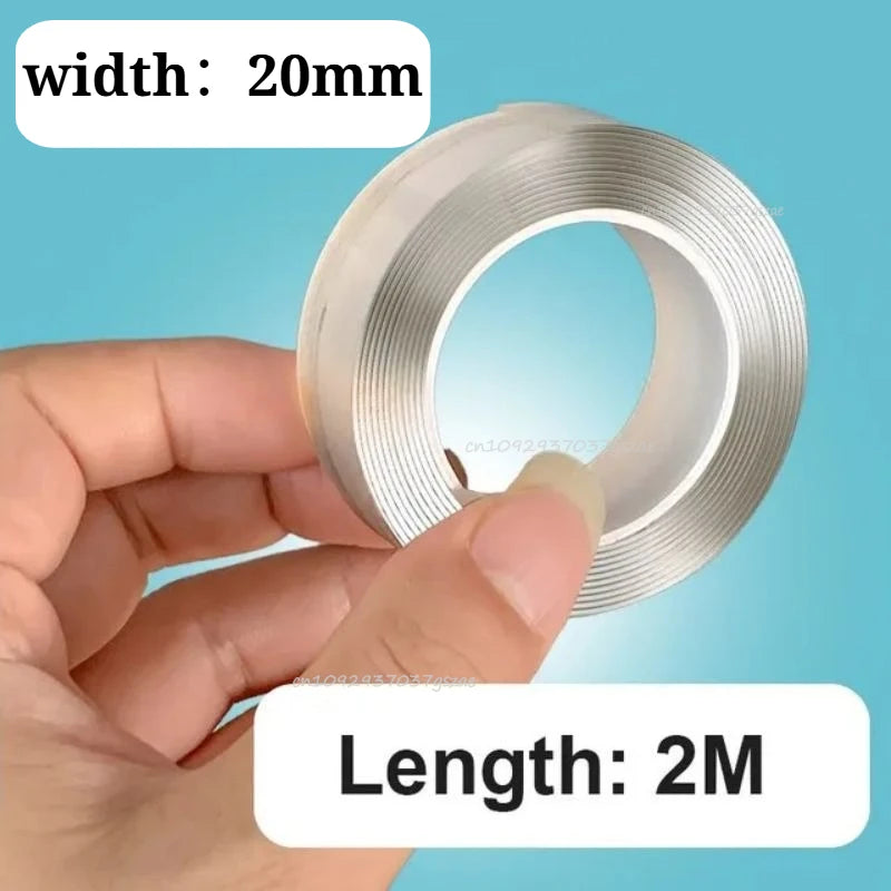SEAMETAL Super Strong Double Sided Adhesive Tape Washable Reusable Transparent Double Tape No Trace Sticker for Car Home Office