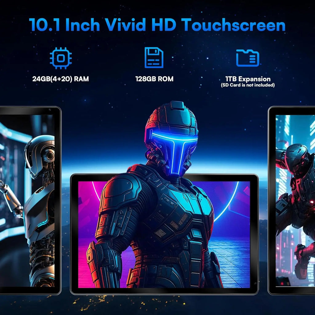 URAO C109L 10 Inch Tablets Android 15 A523 Octa Core Tablet 24GB+128GB 1 TB Expansion WiFi 6 5MP+8MP Camera Keyboard Mouse Set