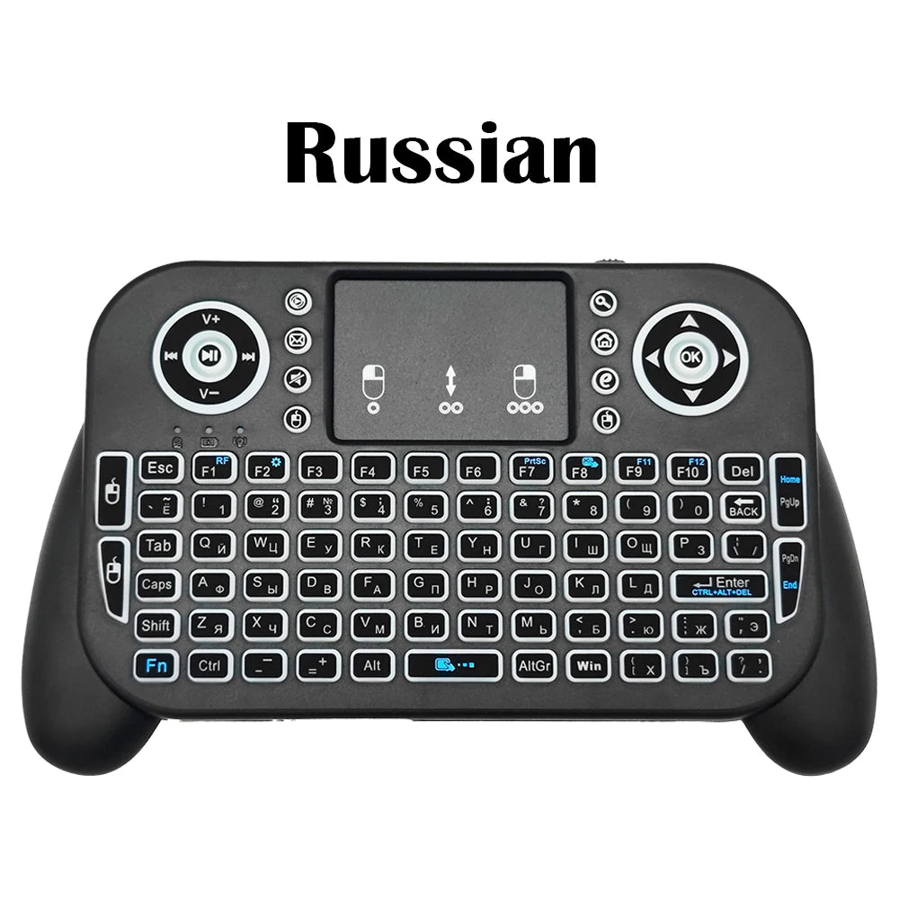 Portable Mini Wireless Keyboard V8 7 Backlit 2.4G Bluetooth Touchpad Air Mouse Remote Control for Android TV Box