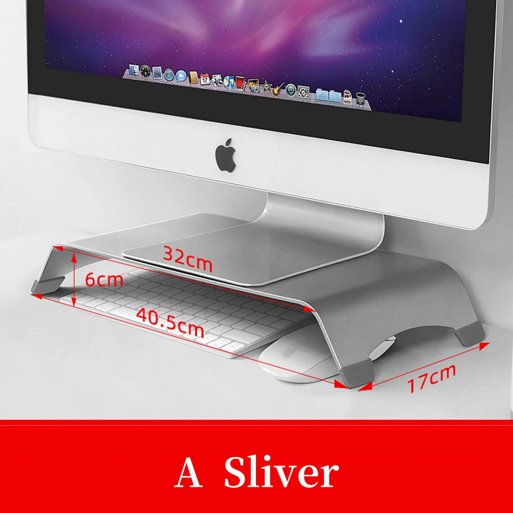 Universal Monitor Stand Holder Aluminum Alloy Laptop TV PC Monitor Stand Bracket Organizer Home Office Desktop Monitor Riser