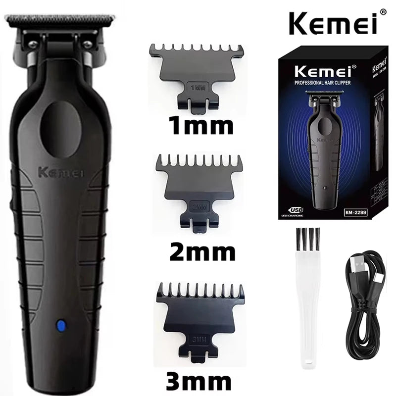 Kemei Professional Barber Cordless 1200 mAh Electric Hair Clippers USB Rechargeable Hair Trimmers Hair Cutting Machine  KM-2299