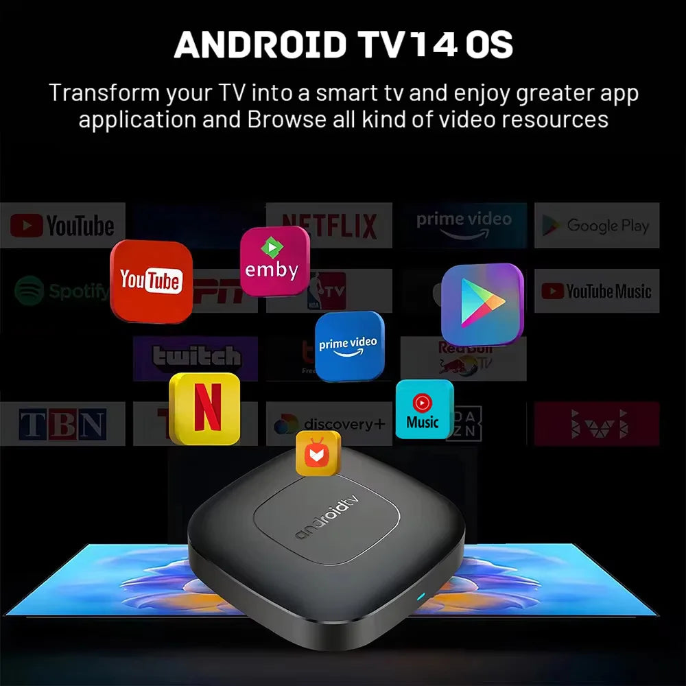 Mortal T1 Android14 Smart Streaming Media Player TV Box Bluetooth Google Assistant AllwinnerH313 2.4G5G Wifi 4K Global Version