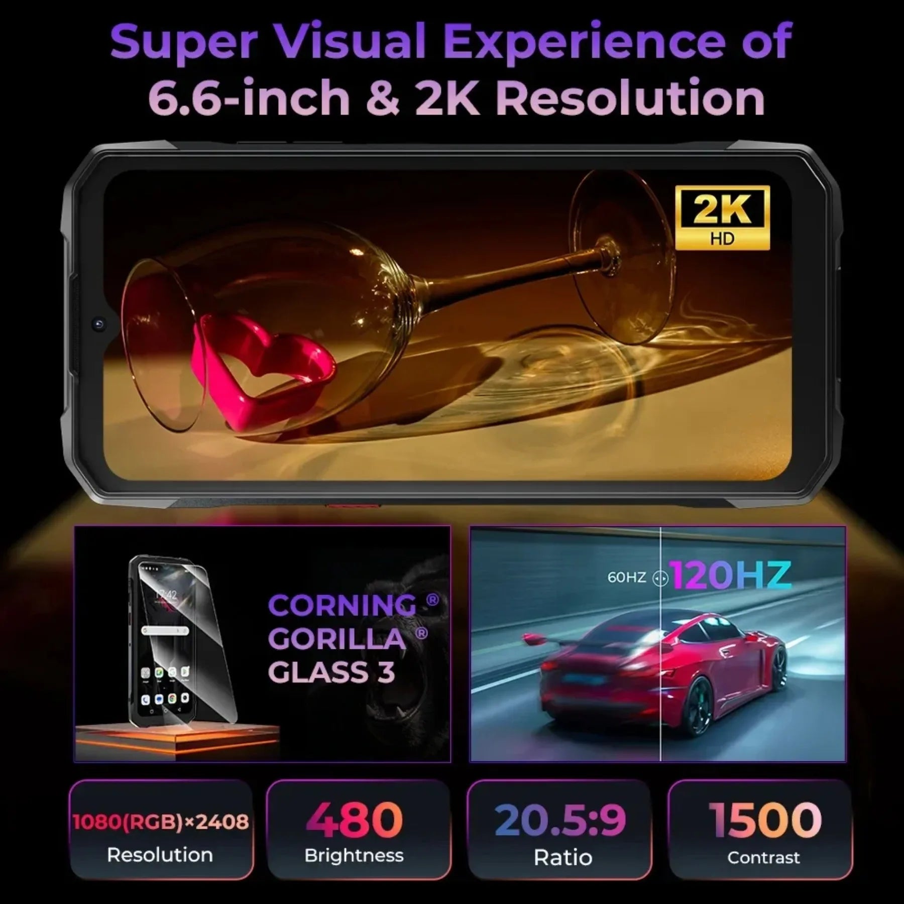 NEW HOTWAV Cyber 15 Rugged Smartphone Android13 Phone 6.6“ 120Hz 24GB 256GB Ultra-thin Mobile Phones 200MP 6280mAh Cellphone NFC