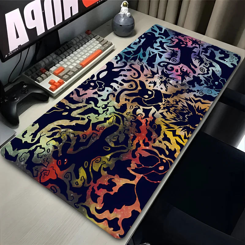 Kawaii Japan Anime Mouse Pad PC Colorful E-eevee Gamer Cabinet Mousepad HD P-pokemonS Keyboard Rug Laptop Gaming Rubber Desk Mat