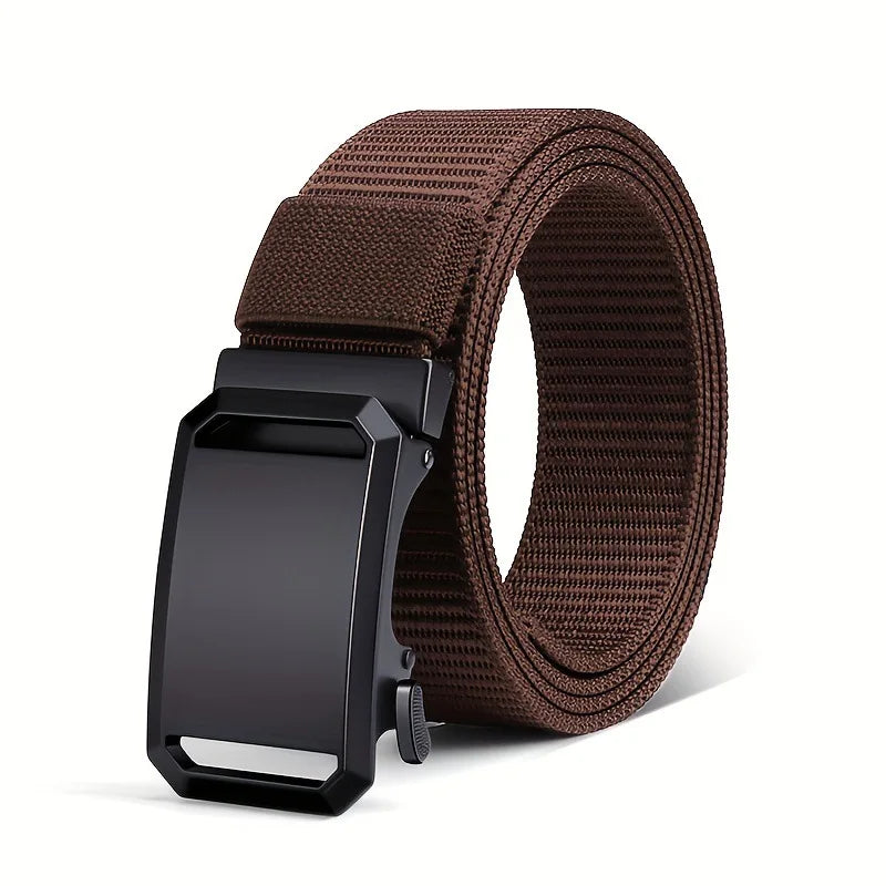 New Business Leisure Style Men's  Automatic Buckle Canvas Belt Durable Quick-Release Belt Outdoor Workwear Waist Belt ﻿