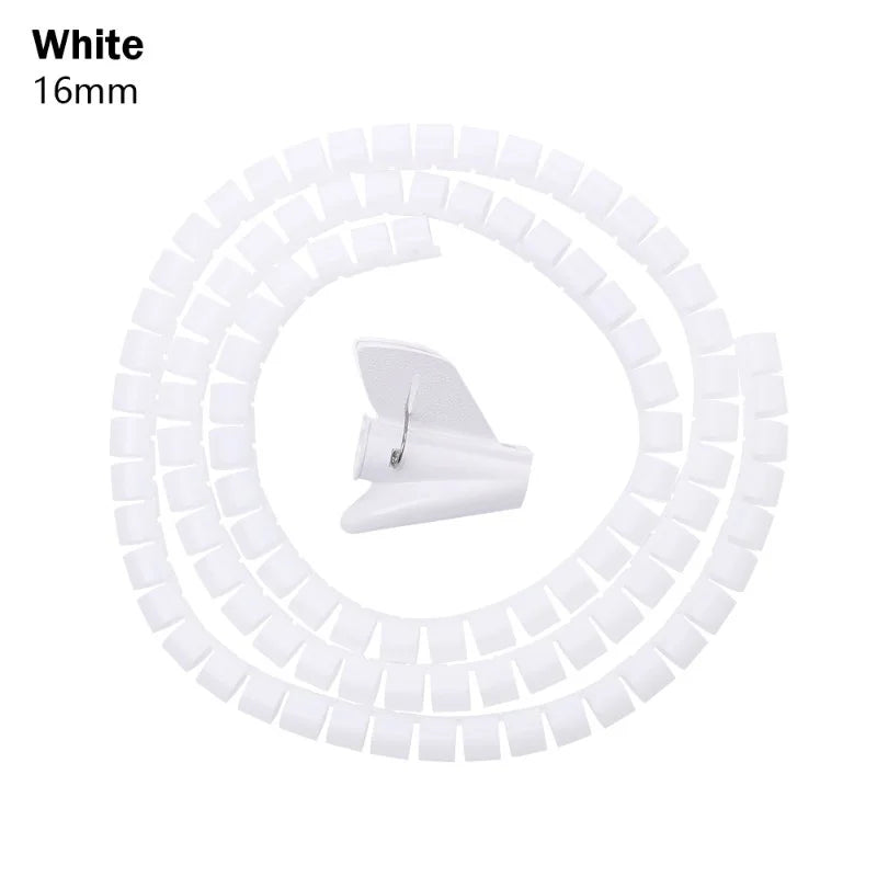 1.5/2m 10/16 mm Flexible Spiral Cable Organizer Storage Pipe Cord Protector Management Cable Winder Desk Tidy Cable Accessories