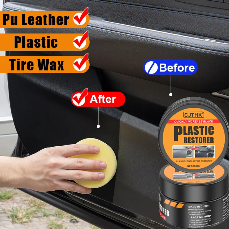 Car Plastic Restorer Back To Black Gloss Auto Interior Leather & Panel Renewal Wax Coating Agent Auto Polish And Repair Coating