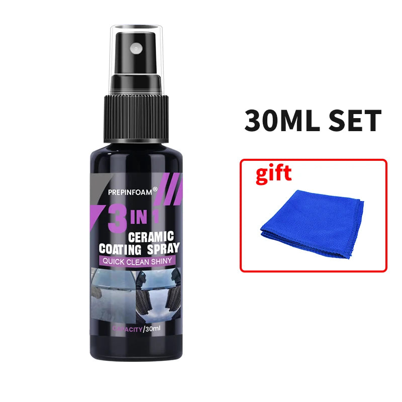 3 in 1 Car Ceramic Liquid Coating Spray Nano Crystal Hydrophobic Layer Polishing Agent High Gloss Paint Protection Wax Car Care