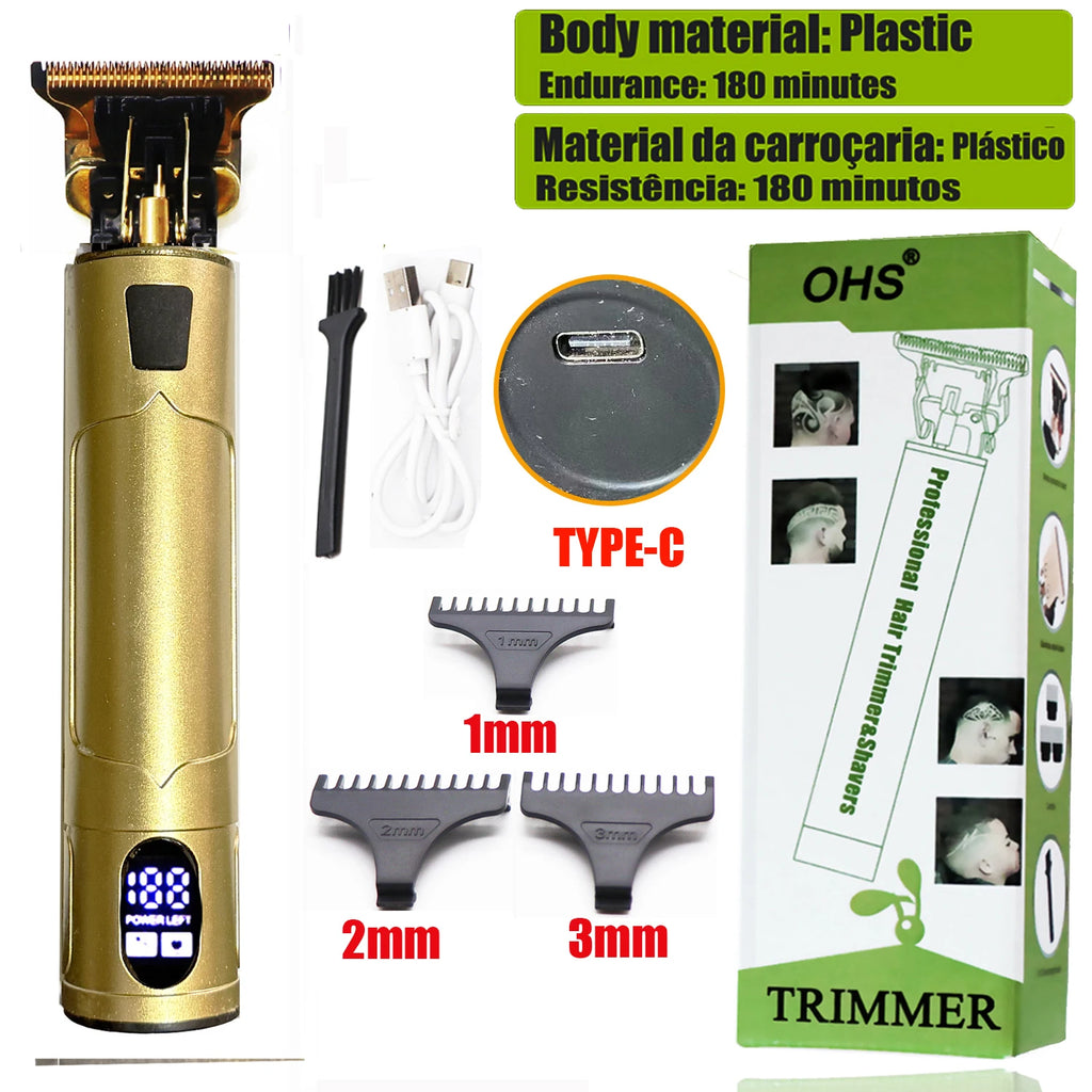 T9 HairClipper Beard Shaving Body Hair Trimmer Clippers Electric Machine Men Haircut Machine 0mm Barber ShaverDragon Carved