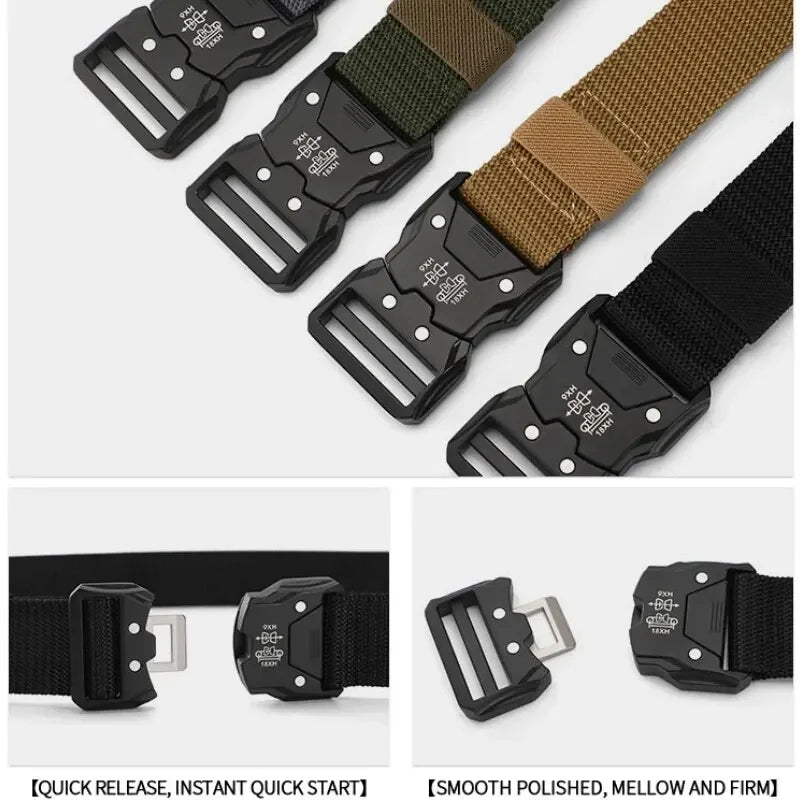 High Quality Men Belt Outdoor Work Training Belt Woven Belt Canvas Multi Function Belt Denim Belt