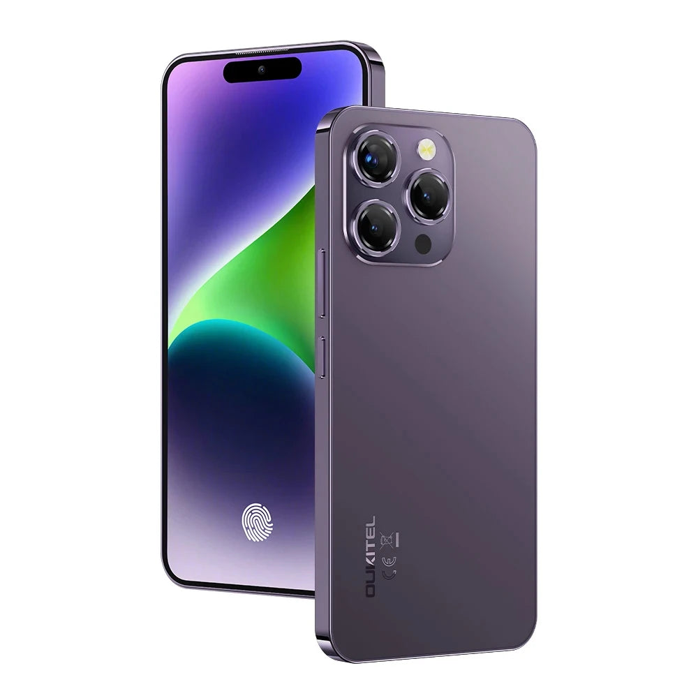 OUKITEL P1 Ultra-thin Smartphone -Android 14 Helio G99 6.7Inch 120Hz AMOLED Display 8GB RAM 256GB ROM 50MP 5150mAh Cellphone NFC