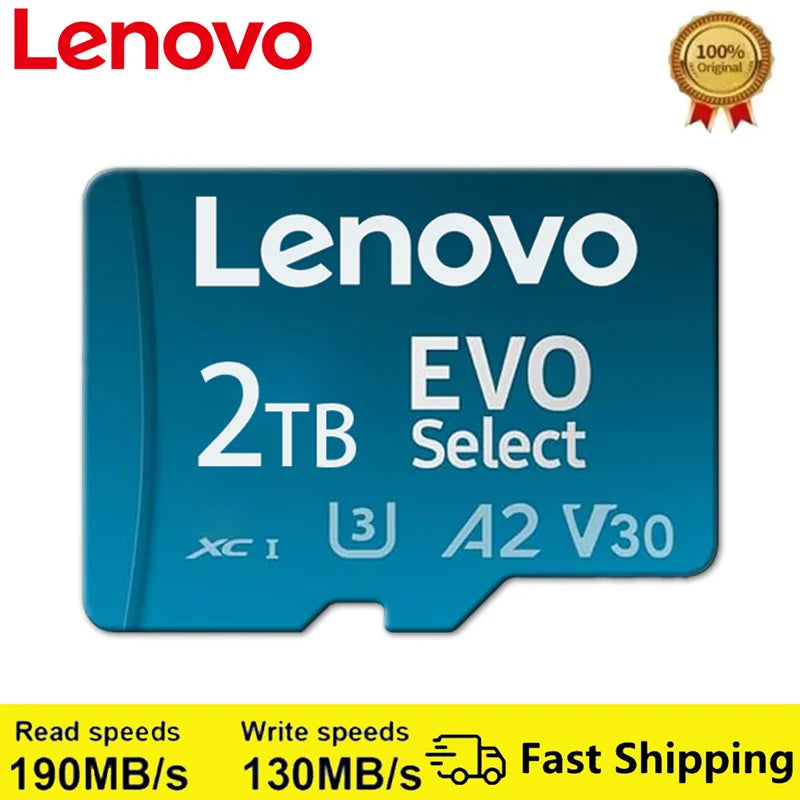 Lenovo 2TB 128GB 512GB SD Card Micro TF High-Speed 1TB Memory Card Android Phone Tablet Laptop Storage 4K Video Travel Outdoor