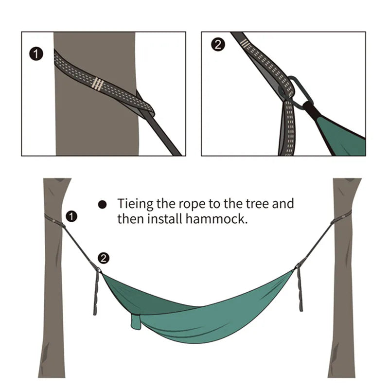 2Pcs High Bearing Capacity Hammock Straps 600lbs Breaking Strength Polyester Hammock Belt Rope 5 Ring Correias De Poliéster