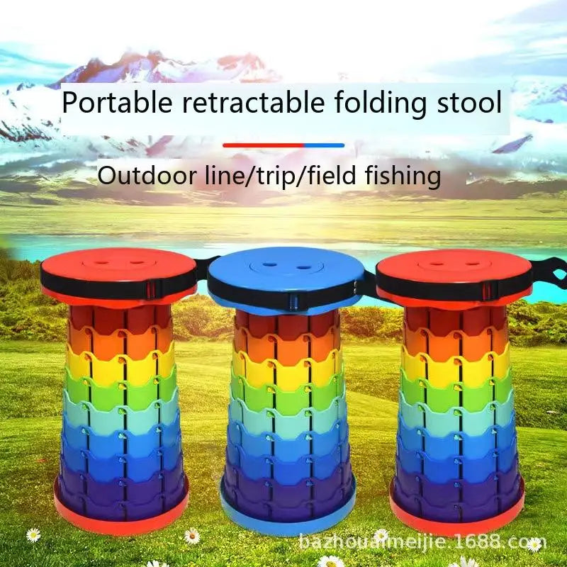 Retractable Foldable Stool Chair for Outdoor Camping, Compact Lightweight Aluminum Fishing Bench with Storage Bag, High Strength