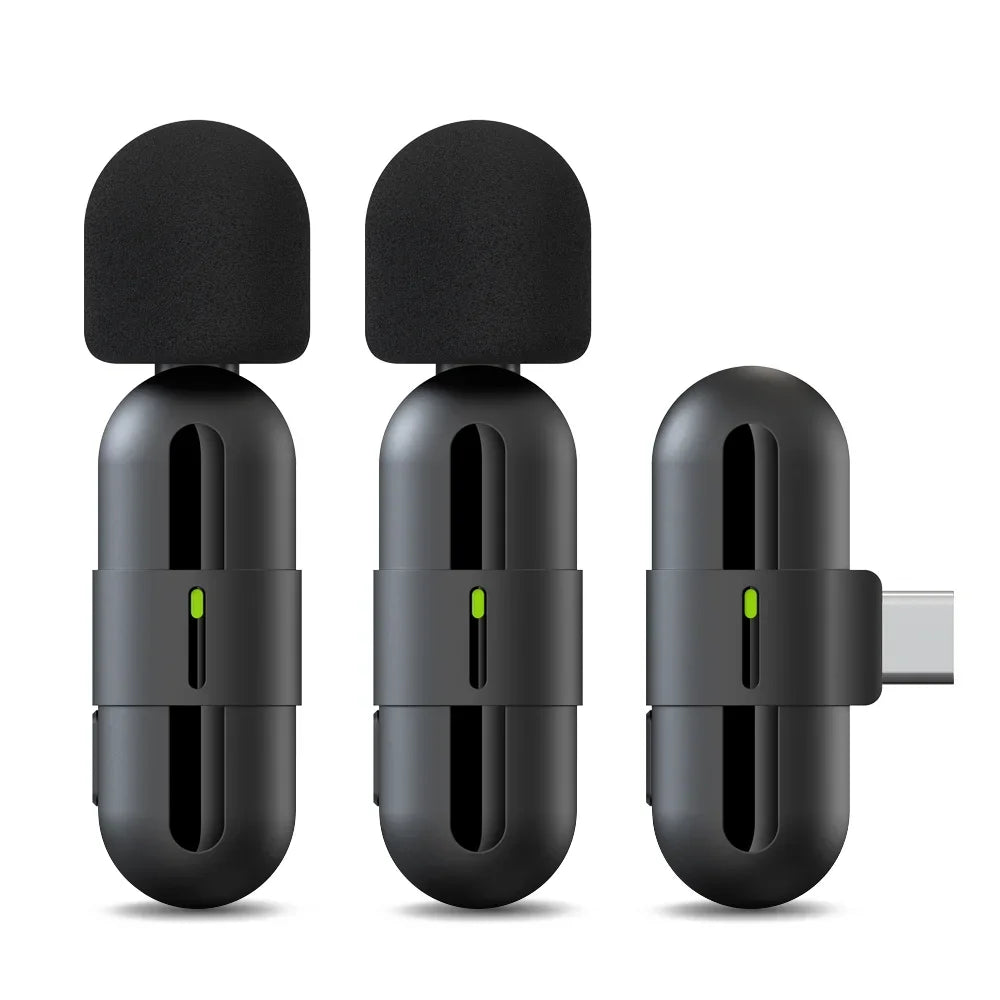 Basix Mini Lavalier Microphone Portable Audio Video Recording Mini Lapel Mic Wireless Microfone for IPhone TypeC ipad Game Phone