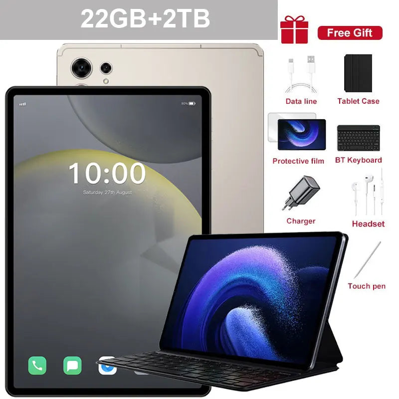 New Pad 7s pro Tablet PC 10000mAh 5G Dual SIM Android 15 Original 22GB+2TB Global Version 10 Inch Kids Tab Tablets With keyboard