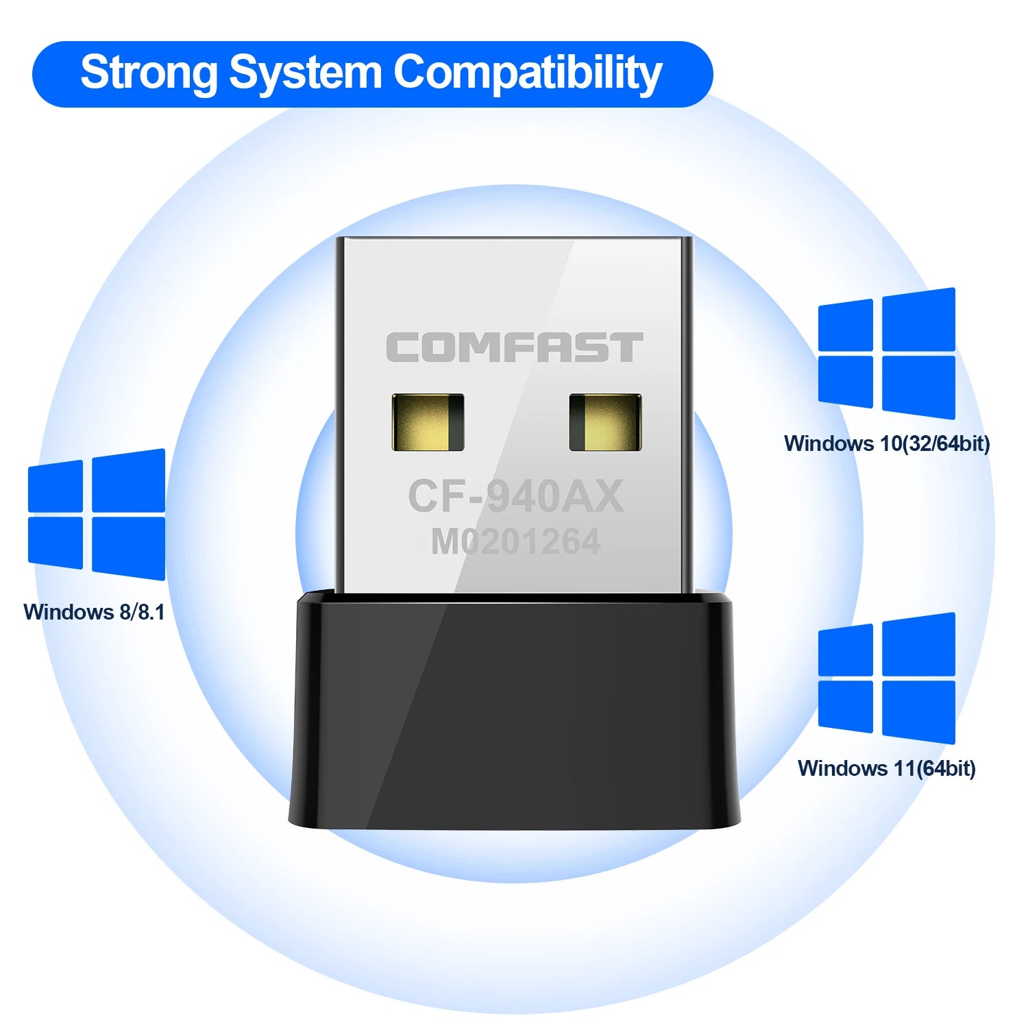 COMFAST Mini USB WiFi6 Dongle Network Card 2.4GHz Wi-Fi Lan Adapter Driver Free 300M 150M Receiver For PC Laptop Windows 7/10/11