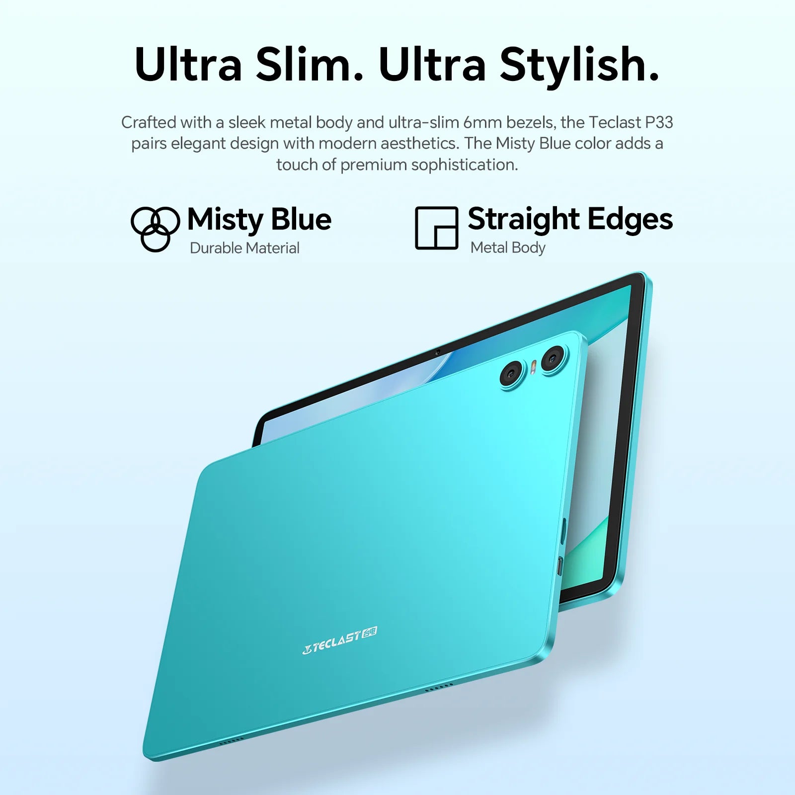 Teclast P33 Android 15 Tablet 10.1" 1280x800 IPS A333 5-core Max 9GB RAM 64GB ROM 6000mAh Type-C Metal Body Tablets PC Wi-Fi 6