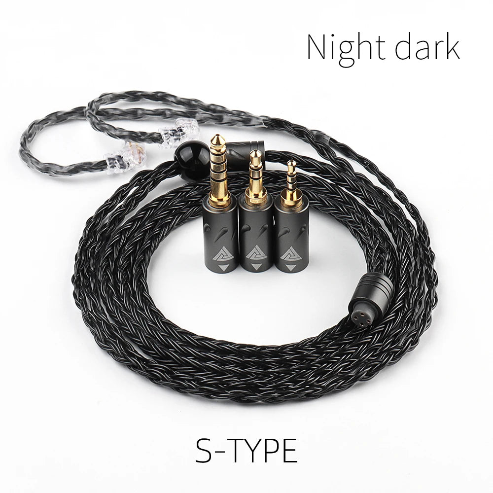 QKZ Q1 MAX 16 Stand 352 Cores Earphones Upgrade Cable 3 in 1 Silver Plated MMCX QDC KZ C Pin for QKZ HBB ZXT AS16 PRO ZSN PRO X