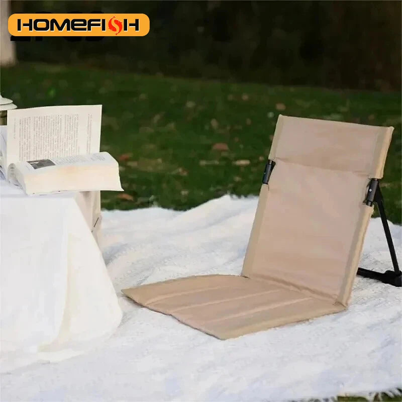 Foldable Camping Chair Outdoor Garden Park Single Lazy Chair Backrest Cushion Picnic Camping Folding Back Chair Beach Chairs