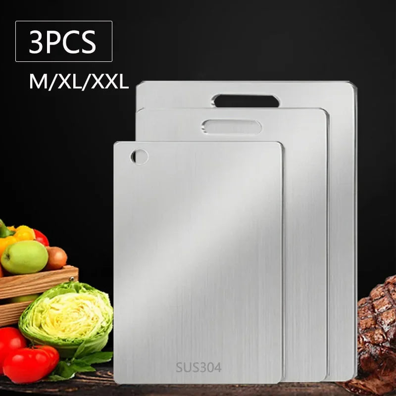 Stainless Steel Panel and Chopping Board Kitchen Household Thickened Double Sided Cutting Board Block Kneading Dough Boards