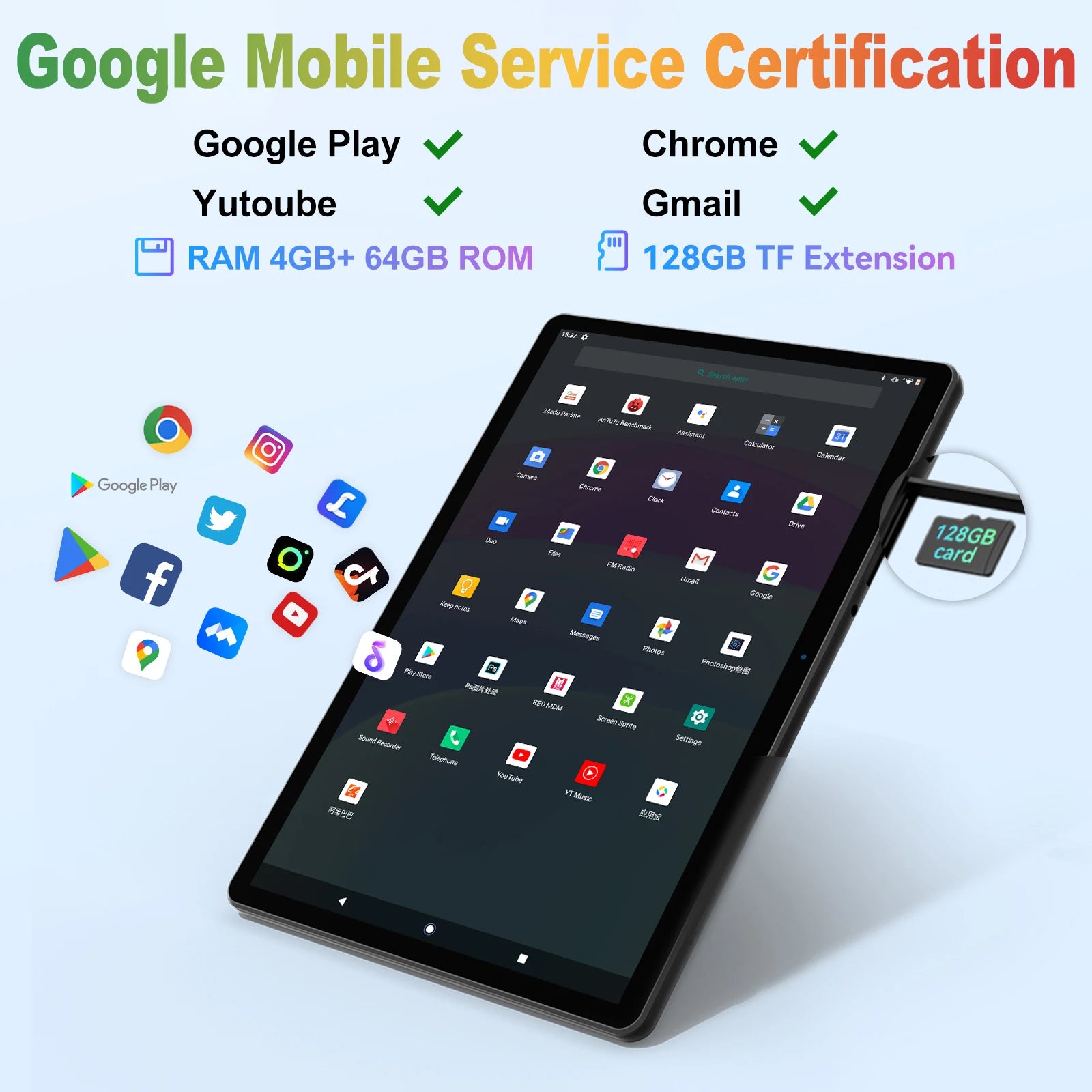 Adreamer LeoPad10 Tablet Android 11 10.1 Inch 8-Cores 4GB RAM 64GB ROM 1280x800 IPS 6000mAh Dual Camera Type-C Metal Body