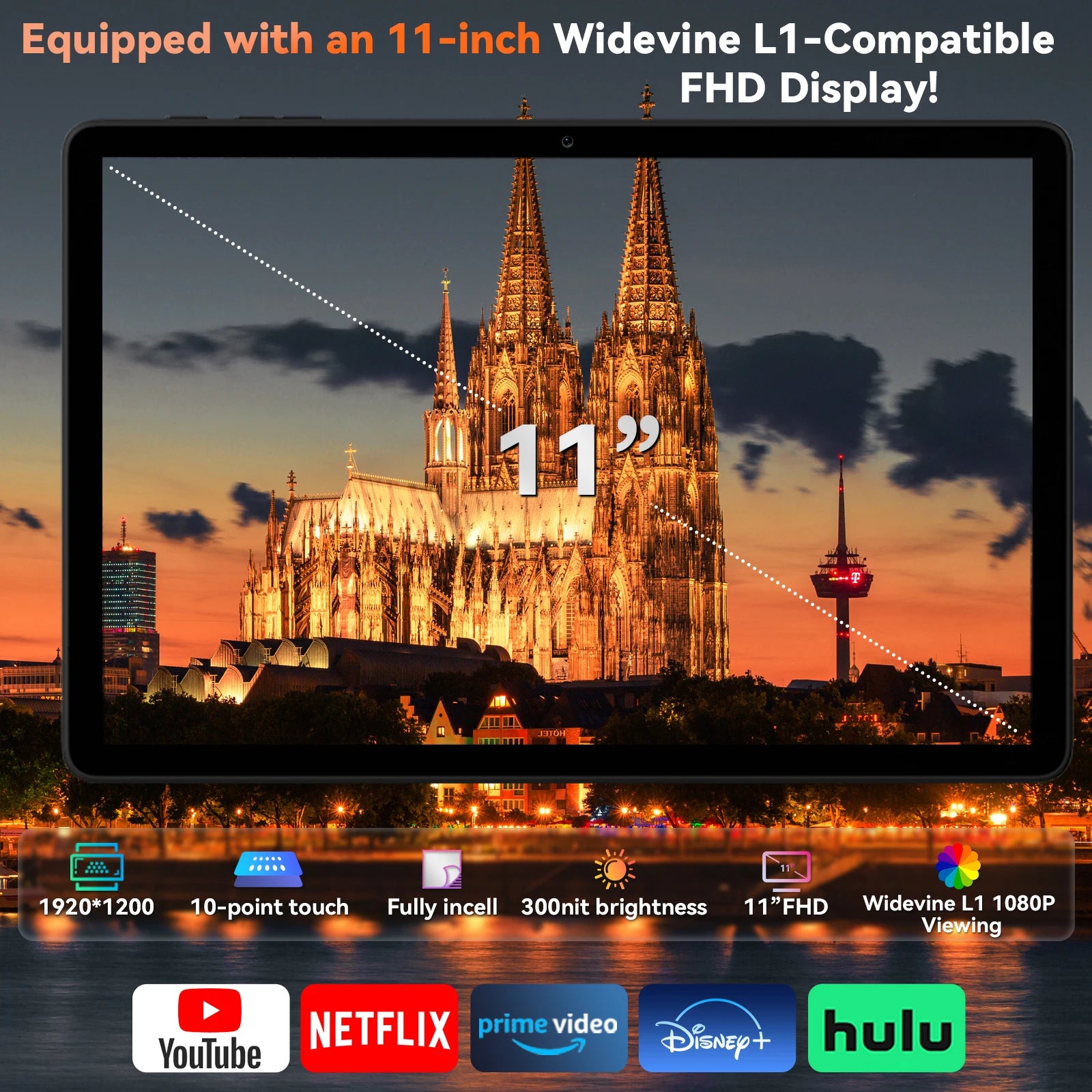 Headwolf WPad7 Android 15 Tablet 11 inch T606 CPU 12GB RAM 128GB ROM 1200*1920 IPS 8000mAh Battery 4G SIM Tablet