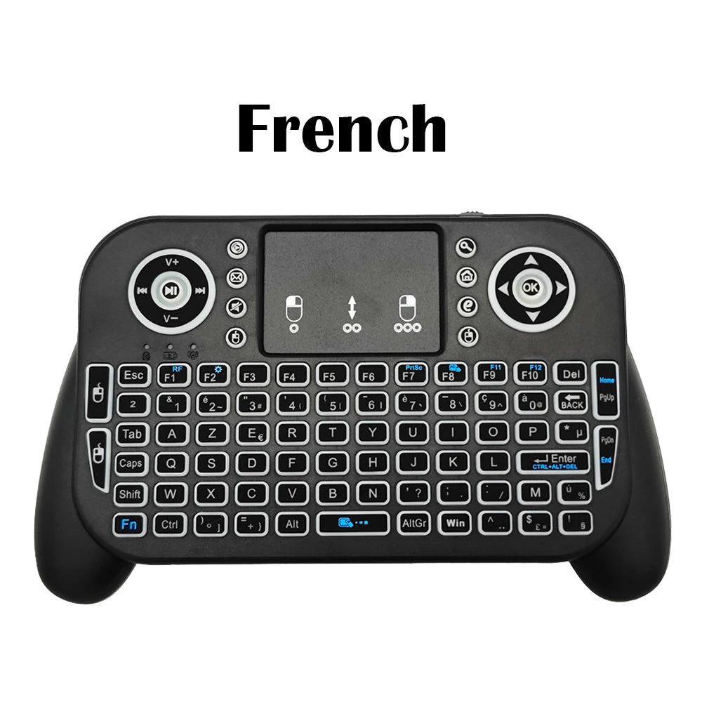 Portable Mini Wireless Keyboard V8 7 Backlit 2.4G Bluetooth Touchpad Air Mouse Remote Control for Android TV Box