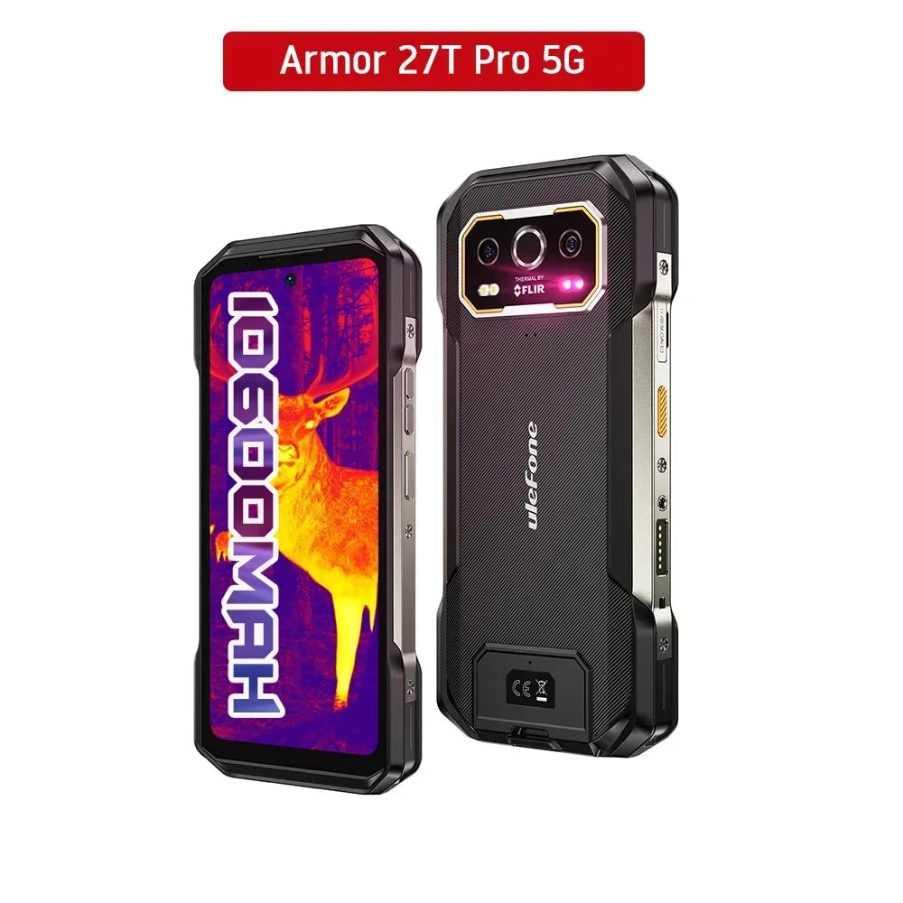 Ulefone Armor 27T Pro 5G Rugged Smartphone Android 10600mAh 6.78 Inch Up to 24GB RAM 256GB ROM 64MP Night Camera Cellphone NFC