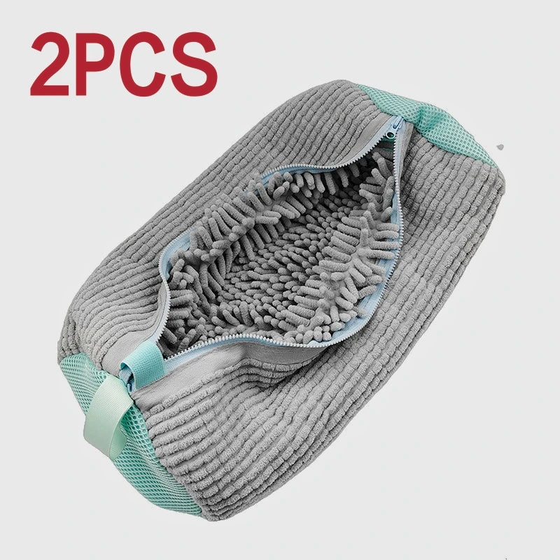1/2PCS Wash Shoes Bag Padded Net Laundry Shoes Protector Fluffy fibers Polyester Washing Shoes Machine Laundry Bag Drying Bags