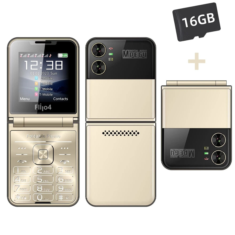 SERVO Flilo4 Flip Cellphone Four SIM Card GSM Cellular Network Flashlight Speed Dial Magic Voice Foldable Mobile Phone Low Price