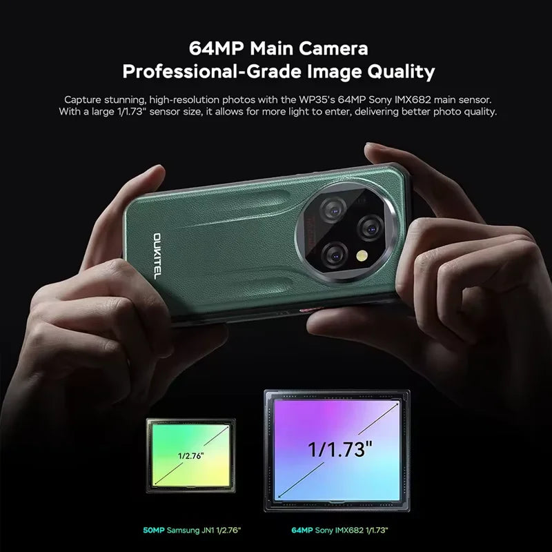 Oukitel wp39 5G Rugged Smartphone 24GB（6+18)+256GB 6.60"FHD+ 64MP Camera 11000mAh Cell phone Android 14