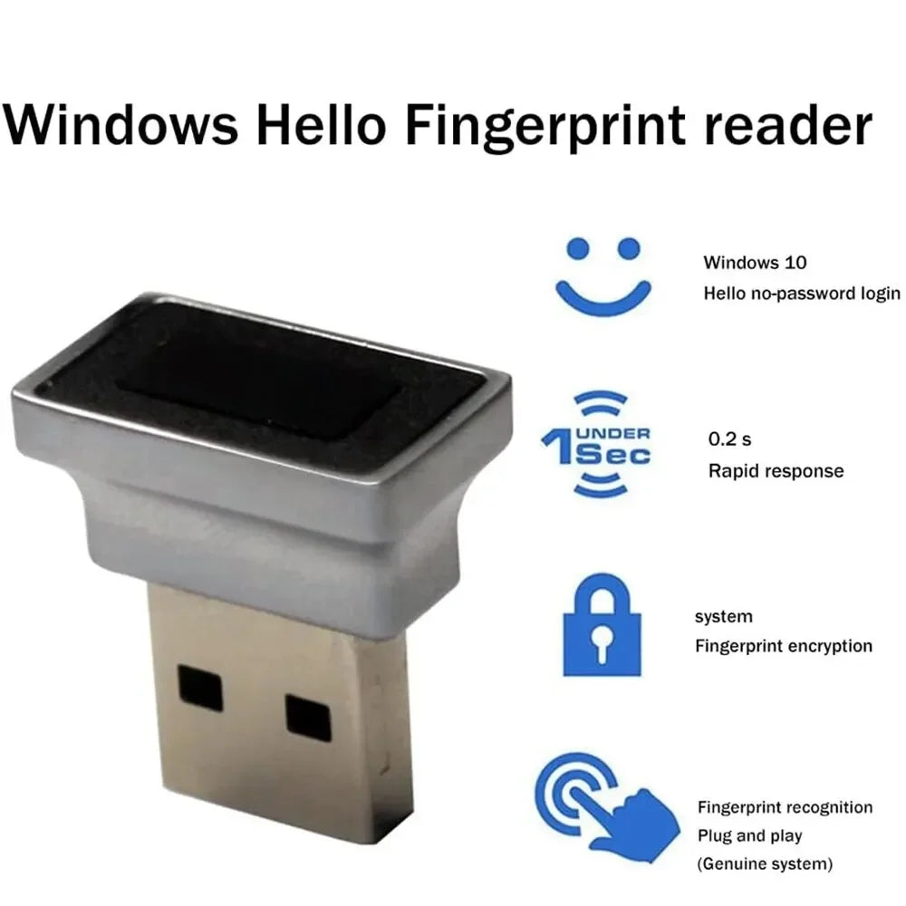 Usb Fingerprint Reader Module For Windows 10 11 Hello Biometric Scanner Padlock Fingerprint Unlock Module Laptop Accessories