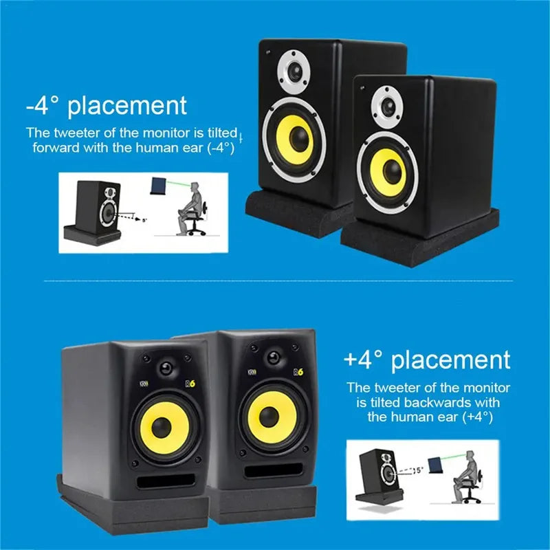 1 Set Studio Monitor Isolation Desktop Speaker Acoustic Foam Pads High-density Sponge Blocks Sound Insulation Cotton Accessories