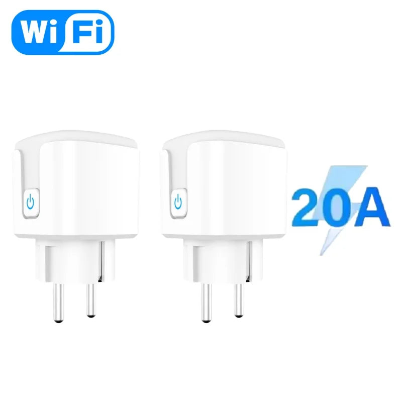 Tuya Smart Socket EU16A/20A Wifi Smart Plug With Power Monitoring Smart Life APP Remote Control Support Google Assistant Alexa