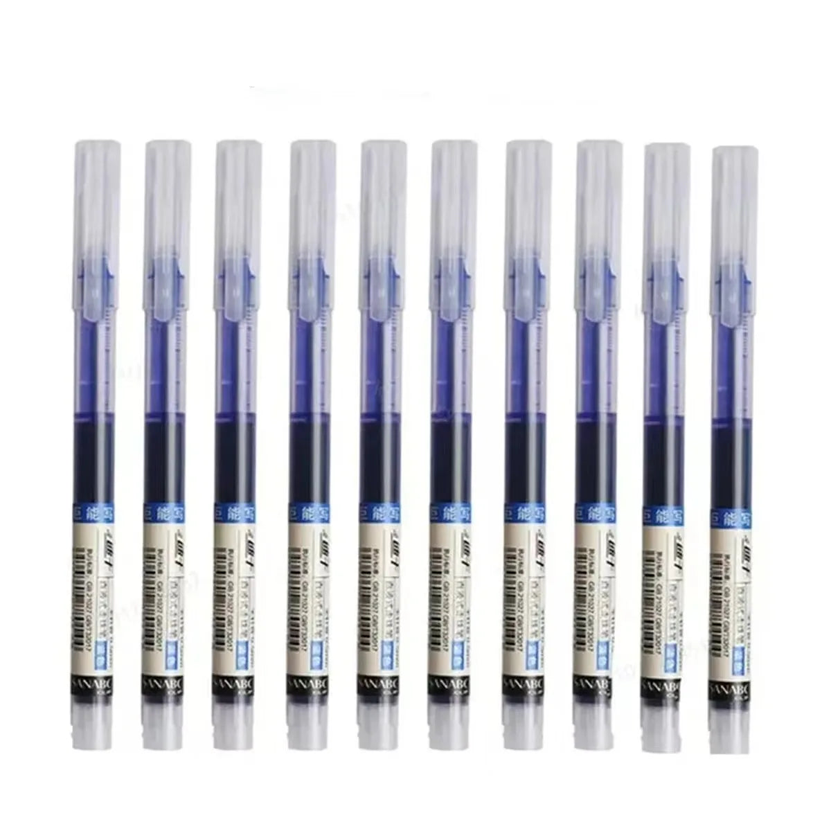 10-Pack of High-Capacity Direct Liquid Rollerball Pens, Suitable for Office Work and Study, Gel Ink Pens