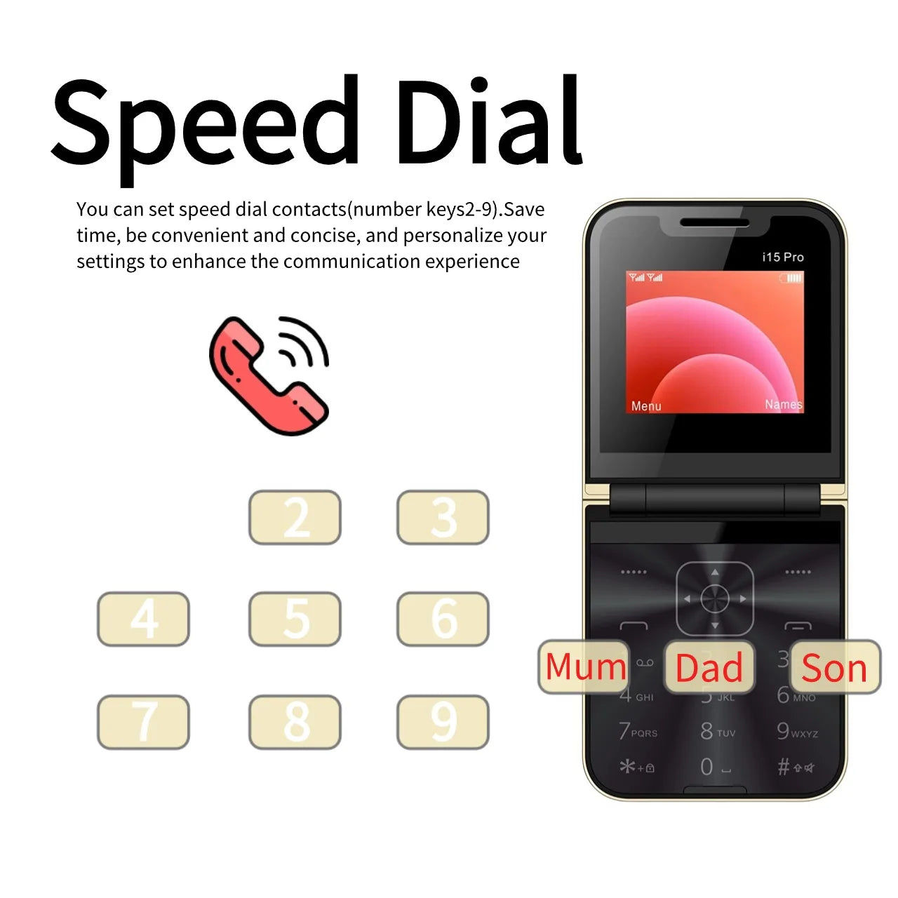 Unlocked Flip Lady Senior Mobile Phone Dual Sim Clamshell Slim Size Speed Dial Torch Magic Voice Blacklist Push Button Phone