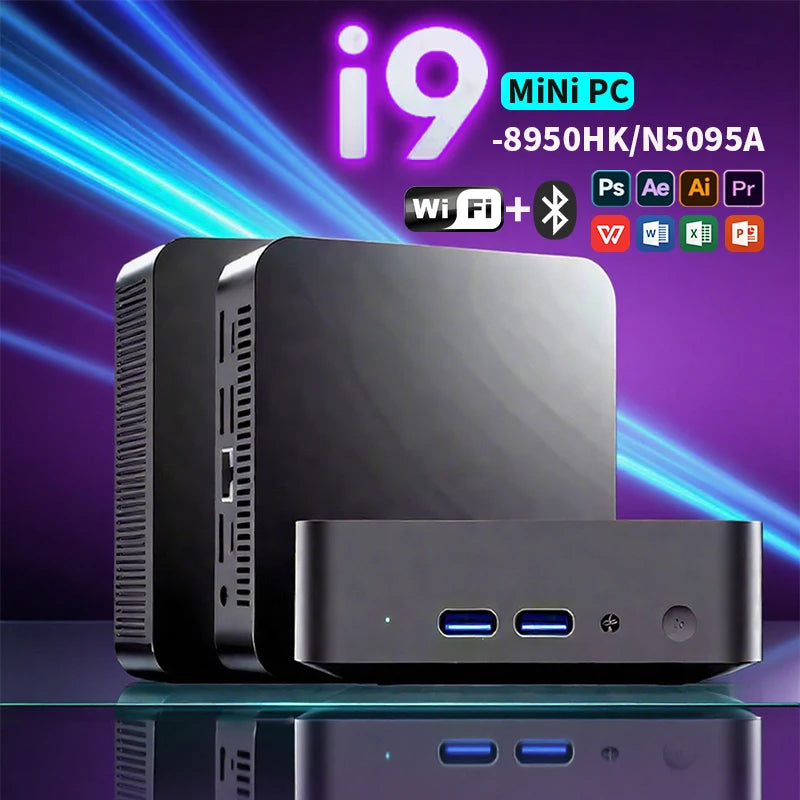 Mini PC Windows 11 Pro Core i9 8950HK 16GB DDR4 1TB SSD PC Gamer Computer Dual WIFI 6 BT5.2 4K HD Mini Gaming Pc Desktop