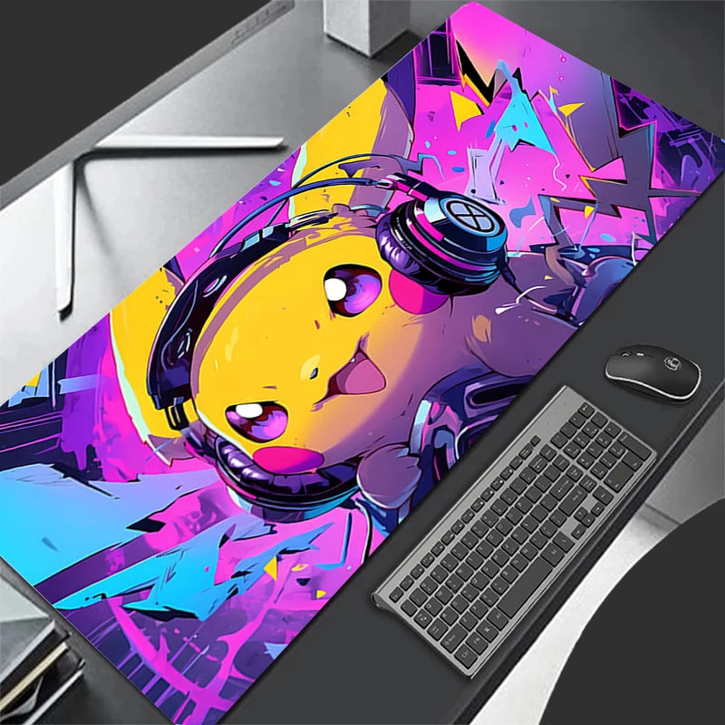 Gaming Mouse Pad 900x400 PC P-pikachu Gamer Cabiner Keyboard Rug XXL P-pokemonS Desktop Mouse Mat Carpet Kawaii Rubber Mousepad