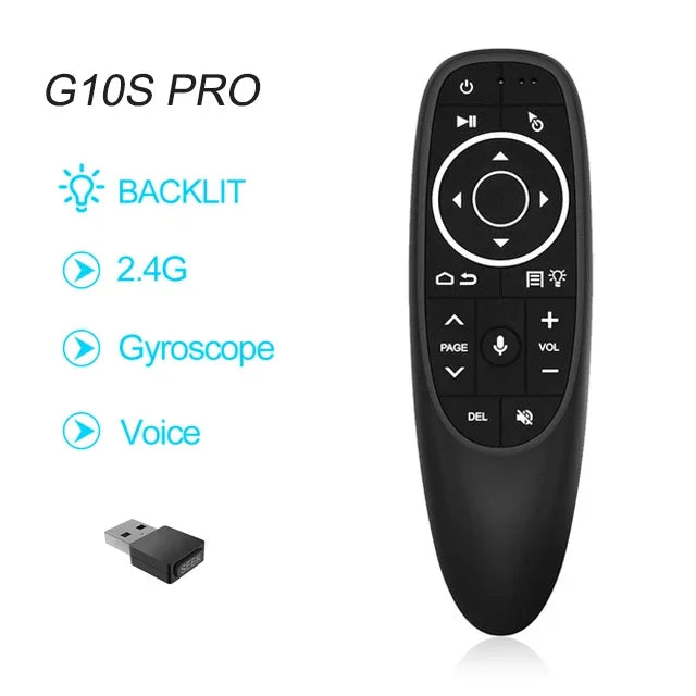 G10S Pro BT Voice Remote Control 2.4G Wireless Air Mouse with Gyroscope IR Learning for Android TV Box PC